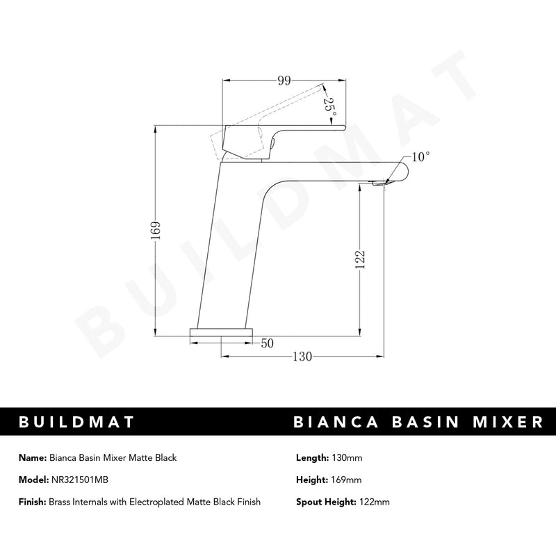 Bianca Basin Mixer Matte Black