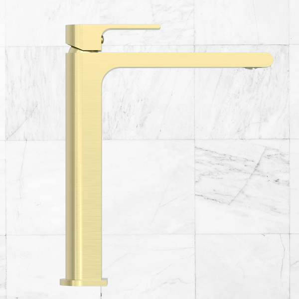 Nero Bianca Tall Basin Mixer Brushed Gold