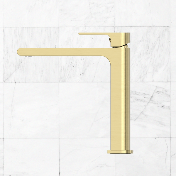 Nero Bianca Mid Tall Basin Mixer Brushed Gold