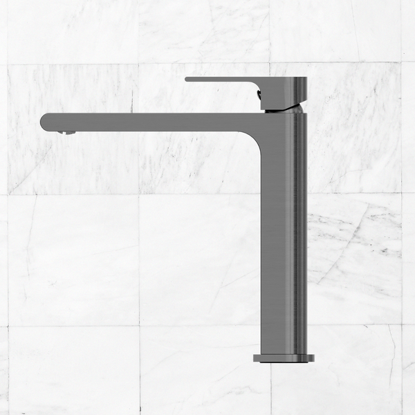 Nero Bianca Mid Tall Basin Mixer Brushed Gunmetal