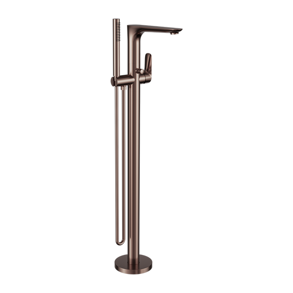 Nero Bianca Freestanding Bath Mixer With Hand Shower Brushed Bronze