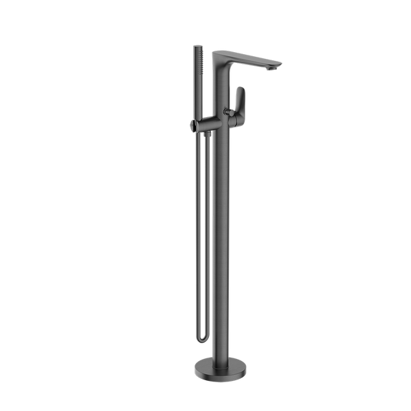 Nero Bianca Freestanding Bath Mixer with Hand Shower Gunmetal