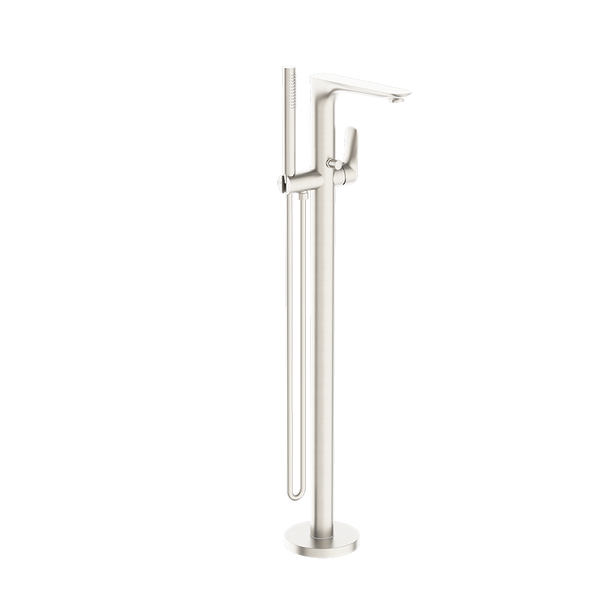 Nero Bianca Freestanding Bath Mixer with Hand Shower Brushed Nickel
