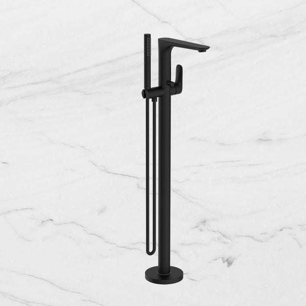 Nero Bianca Freestanding Bath Mixer with Hand Shower Matte Black