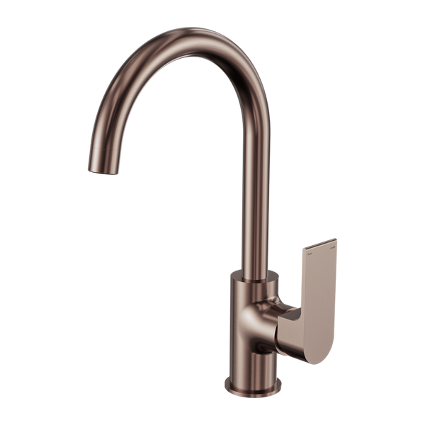 Nero Bianca Kitchen Mixer Gooseneck Spout Brushed Bronze