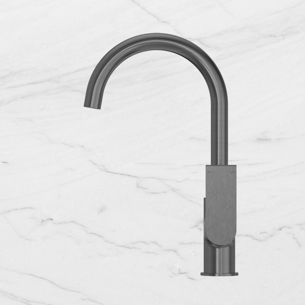 Nero Bianca Kitchen Mixer Gooseneck Spout Gunmetal