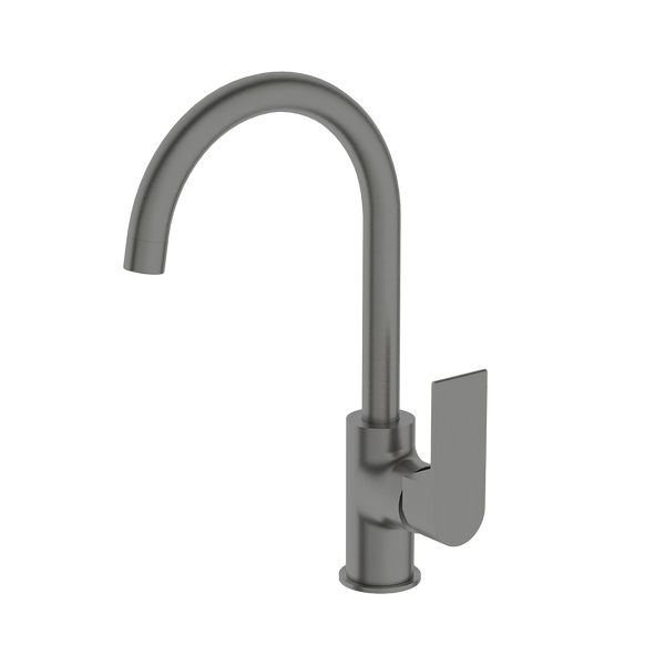 Nero Bianca Kitchen Mixer Gooseneck Spout Gunmetal