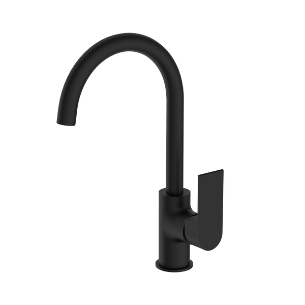 Nero Bianca Kitchen Mixer Gooseneck Spout Matte Black
