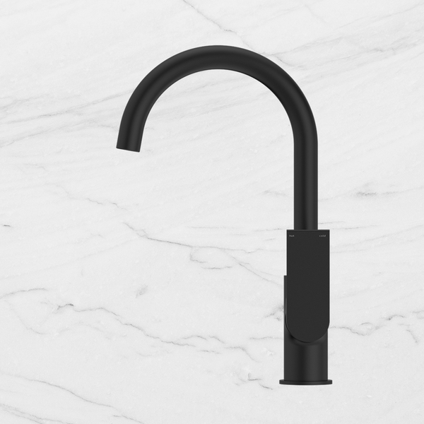 Nero Bianca Kitchen Mixer Gooseneck Spout Matte Black