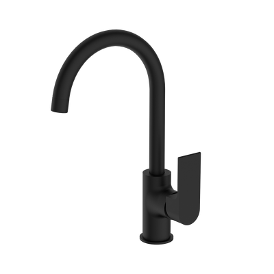 Nero Bianca Kitchen Mixer Gooseneck Spout Matte Black
