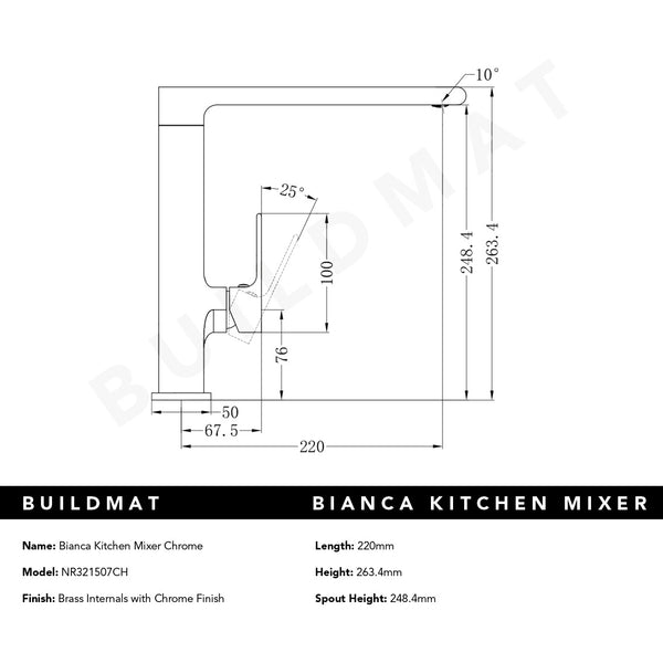 Nero Bianca Kitchen Mixer Chrome