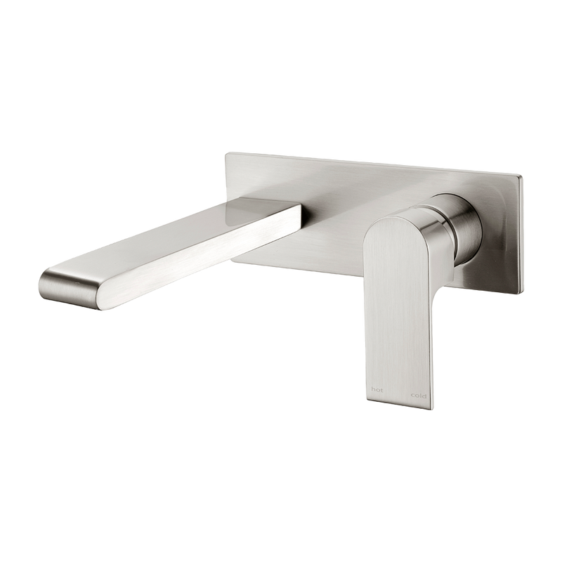 Bianca Wall Basin/Bath Mixer 187mm Brushed Nickel