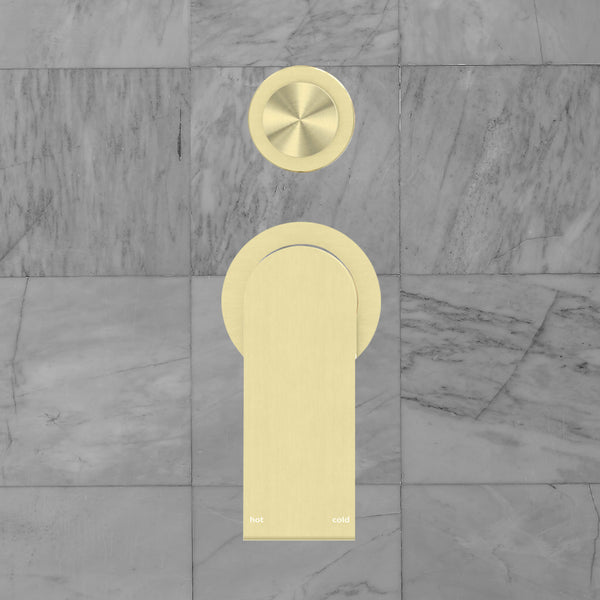 Nero Bianca Shower Mixer with Divertor Separate Back Plate Brushed Gold