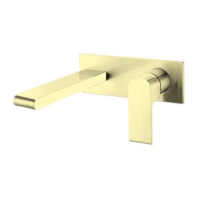 Bianca Wall Basin/Bath Mixer 187mm Brushed Gold