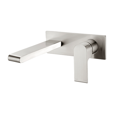 Bianca Wall Basin/Bath Mixer 187mm Brushed Nickel