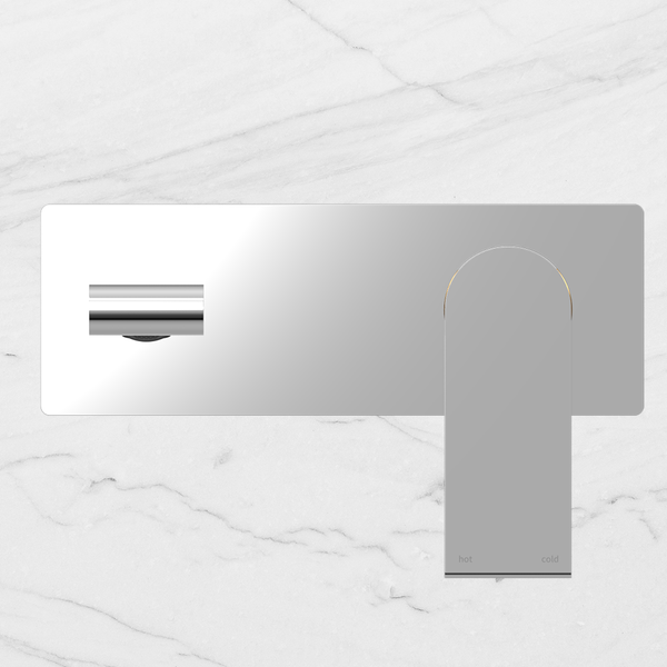 Nero Bianca Wall Basin/Bath Mixer 187mm Chrome