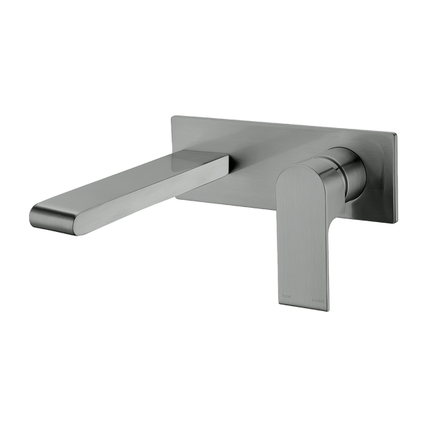 Nero Bianca Wall Basin/Bath Mixer 187mm Brushed Gunmetal