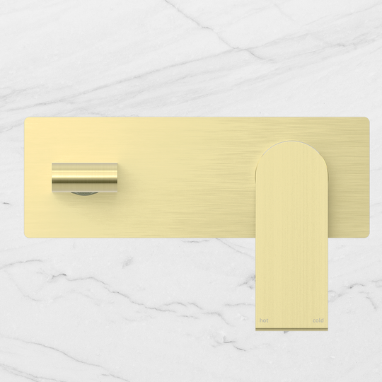 Nero Bianca Wall Basin/Bath Mixer 230mm Brushed Gold