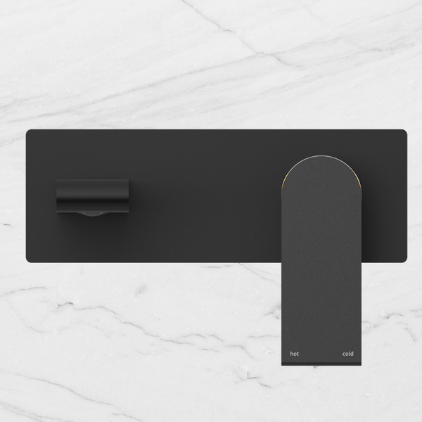 Nero Bianca Wall Basin/Bath Mixer 230mm Matte Black