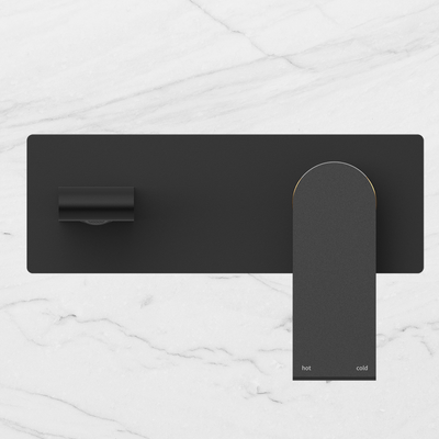 Bianca Wall Basin/Bath Mixer 230mm Matte Black