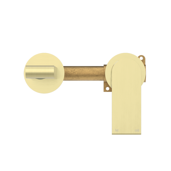Nero Bianca Wall Basin/Bath Mixer Separate Back Plate 187mm Brushed Gold