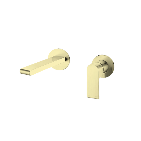 Nero Bianca Wall Basin/Bath Mixer Separate Back Plate 230mm Brushed Gold