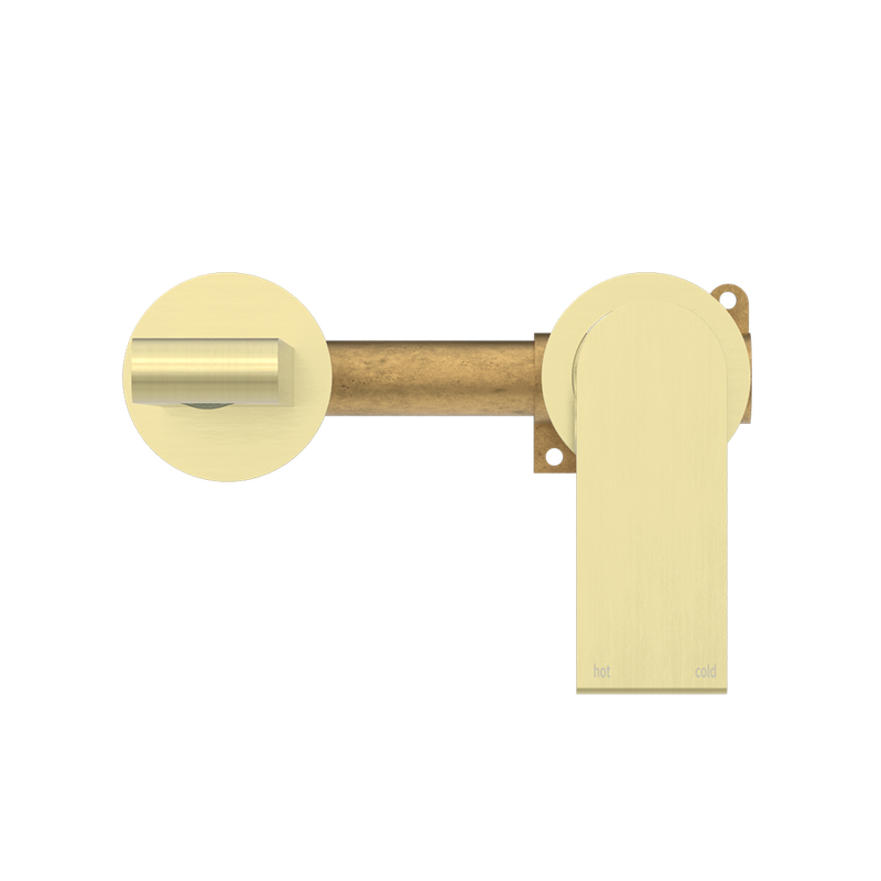 Bianca Wall Basin/Bath Mixer Separate Back Plate 230mm Brushed Gold