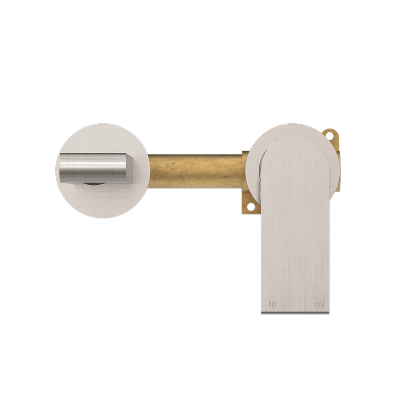 Bianca Wall Basin/Bath Mixer Separate Back Plate 230mm Brushed Nickel