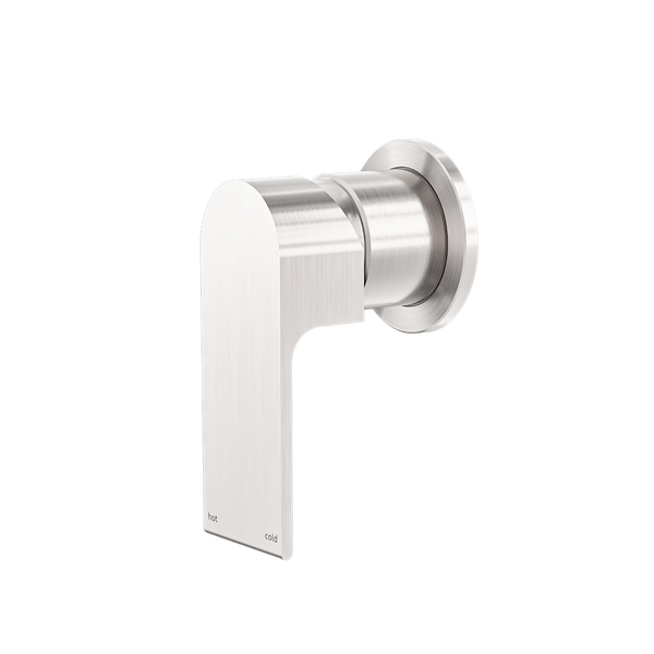 Nero Bianca Shower Mixer with 60mm Round Plate Brushed Nickel