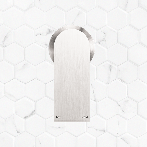 Nero Bianca Shower Mixer with 60mm Round Plate Brushed Nickel