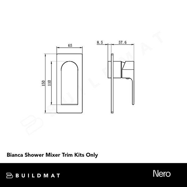 Nero Bianca Shower Mixer Trim Kits Only Gunmetal