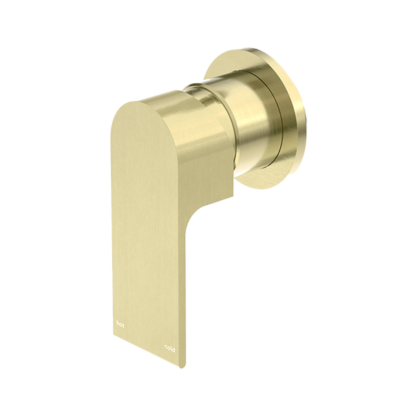Nero Bianca Shower Mixer with 80mm Round Plate Brushed Gold