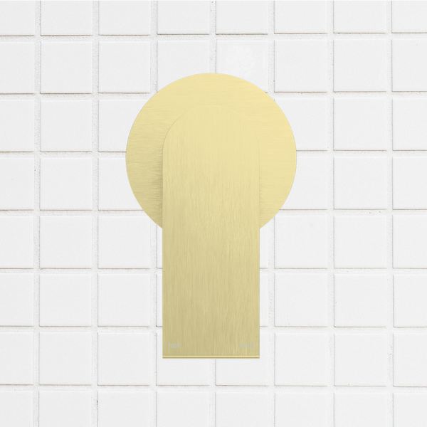 Nero Bianca Shower Mixer with 80mm Round Plate Brushed Gold