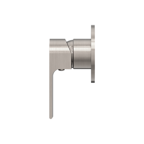 Nero Bianca Shower Mixer with 80mm Round Plate Brushed Nickel