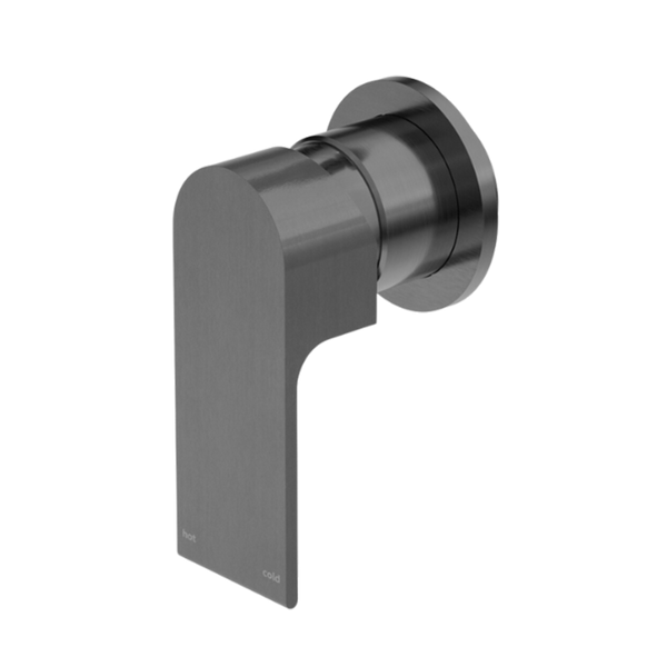 Nero Bianca Shower Mixer with 80mm Round Plate Gunmetal