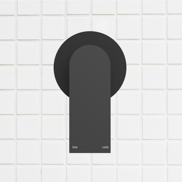 Nero Bianca Shower Mixer with 80mm Round Plate Matte Black