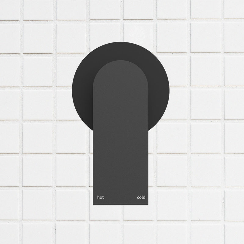 Bianca Shower Mixer with 80mm Round Plate Matte Black