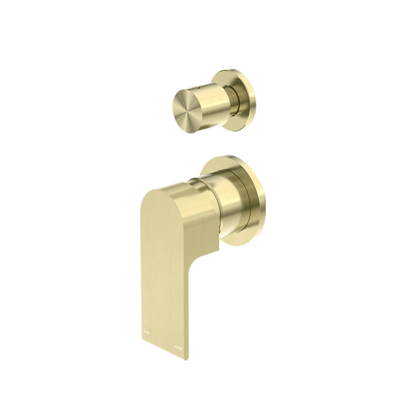 Nero Bianca Shower Mixer with Divertor Separate Back Plate Brushed Gold