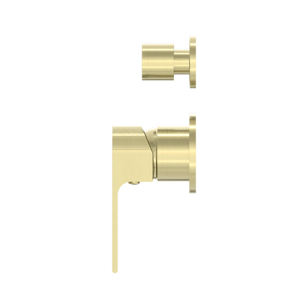 Nero Bianca Shower Mixer with Divertor Separate Back Plate Brushed Gold