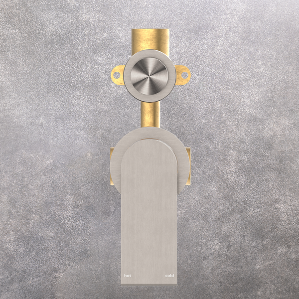 Nero Bianca Shower Mixer with Divertor Separate Back Plate Brushed Nickel