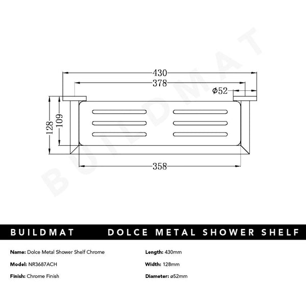 Nero Dolce Metal Shower Shelf Chrome