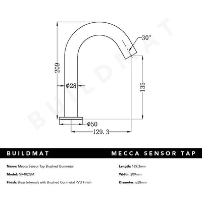 Mecca Sensor Tap Brushed Gunmetal