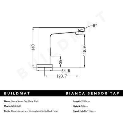 Bianca Sensor Tap Matte Black