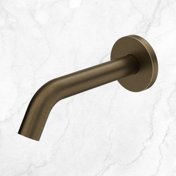 Nero Mecca Wall-Mounted Sensor Tap with 80mm Wall Plate Tumbled Antique Brass