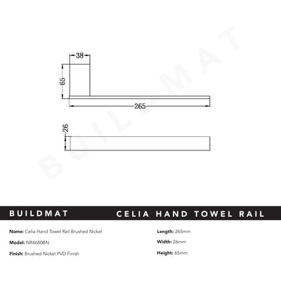 Celia Hand Towel Rail Brushed Nickel