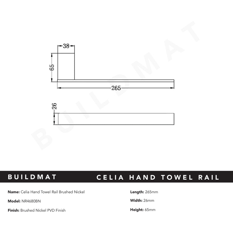 Celia Hand Towel Rail Brushed Nickel