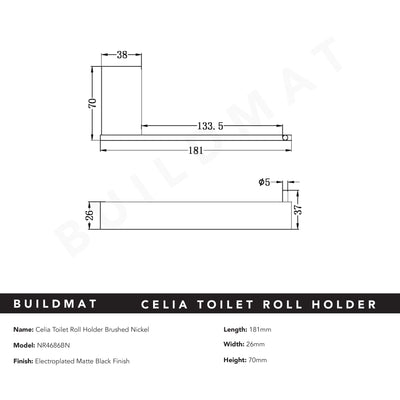 Celia Toilet Roll Holder Brushed Nickel