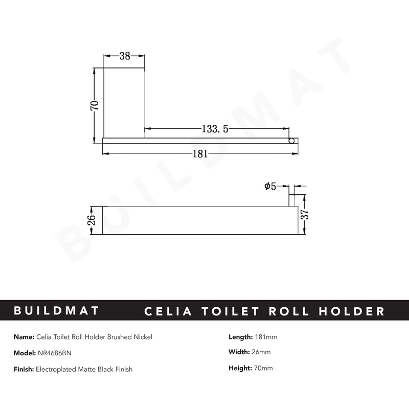 Celia Toilet Roll Holder Brushed Nickel