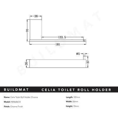 Celia Toilet Roll Holder Chrome