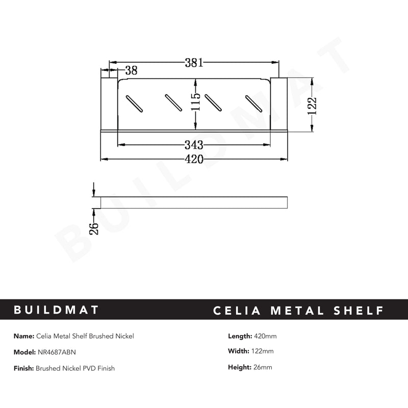Celia Metal Shelf Brushed Nickel